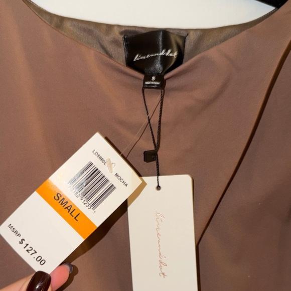 Bloomingdale's Line & Dot Tan Midi Dress - NWT Size Small - Picture 3 of 9